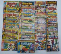Eighty-two Marvel Spider-Man comic books with many continuous runs all dating from 1976-78.