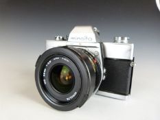 Minolta SRT101 SLR camera with 28mm 1:2.8 lens