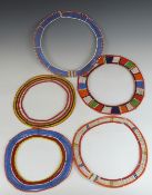 African tribal Masai multi layered beaded necklace, diameter 35cm