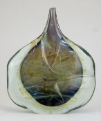 Mdina glass Malta axe head vase signed to base Michael Harris, H 28cm