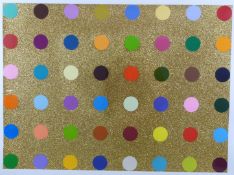 Damien Hirst (British b1965) signed limited edition 94/100 gold gift spot screenprint, dedication '