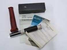 Otis King model L spiral slide rule, in original box with instructions