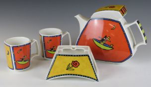 Rosenthal Studio-Line teapot, mugs and teapot warmer.