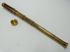 Victorian brass six draw telescope, maximum length approximately 60cm