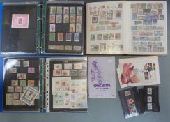 A themed collection of orchid related stamps in two albums and handbooks, together with a