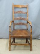 An 18th/19thC Welsh elm armchair, H109cm