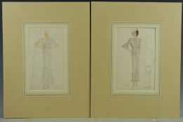 Art Deco fashion drawings