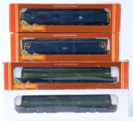Four Hornby 00 gauge model railway diesel locomotives including BR Class 37 R.369 and Class 86/2