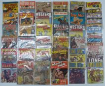 Fifty mainly British Fawcett, Miller, WDL and similar Western comic books including Kid Colt Outlaw,