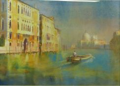 Cecil Rice (b1961) watercolour 'The Grand Canal (Cavalli Franchetti Palace)', Venice, signed lower