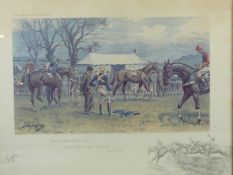 Three signed Snaffles horse racing and hunting prints, comprising 'A sight to take home and dream