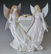 Royal Worcester musical double figurine 'Wings Around My Heart', H24cm