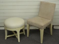 A designer circular stool and chair, probably Philippe Hurel, Paris, diameter 49 x H46 cm