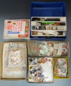 A box of loose stamps and sundries with many issues still in original packets