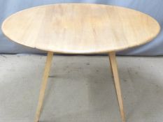 Ercol light elm drop leaf table, W63 x H71 x extended W112cm