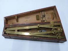 A 19thC brass draughtsman's or engineer's pantograph by W & S Jones, 30 Holbn, London, in original