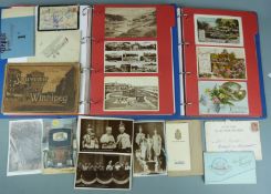 Two albums and loose postcards, mainly Edwardian portraits, humorous, topographical etc