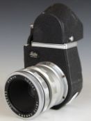 Leitz Visoflex with 16466M mount and Elmar 1:3.5/65 camera lens and box to suit