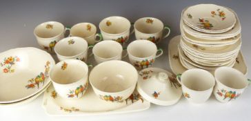 Approximately 37 pieces of Foley tea and other ware decorated with parrots