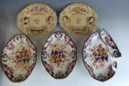 Pair of Copeland Garrett Felspar porcelain relief moulded cabinet plates decorated with butterflies,