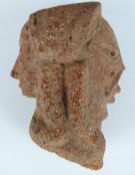 African tribal Nok pottery double sided bust, H13cm