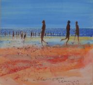 Kurt Jackson (b1961) watercolour Hot Afternoon Sennen, Cornish beach scene, signed, titled and dated