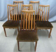 G Plan set of six retro/mid century modern upholstered chairs (2 + 4)