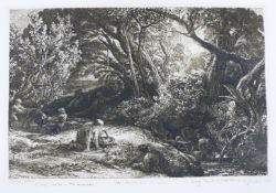 Samuel Palmer (1805-1881) signed etching, 'The Morning of Life' with dedication 'To My Friend R