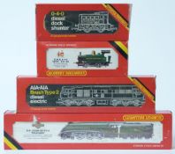 Four Hornby 00 gauge model railway locomotives BR 4-6-2 Class A4 Mallard R.350, BR A-I-A diesel