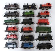 Eighteen Tri-ang, Hornby and similar 00 gauge model railway locomotives including Dock Shunter, BR