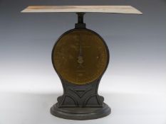 Salter No 58 parcel balance or postage scales, to weigh 112lb, height 44cm