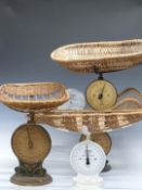 Two Salters infant weighing machines No 50B, one also marked Garrould, together with two Boots