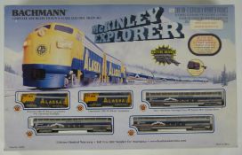Bachmann N gauge model railway McKinley Explorer train set, 24010, in original display box.