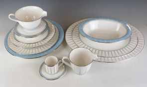Approximately 63 pieces of Royal Worcester tea dinner ware decorated in the Linea pattern, includes
