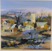 Richard Tuff (b1965) signed limited edition (179/250) print 'Warm Breeze' Cornish village scene in