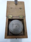 Georgian cased set of nesting cup weights, from 64oz downwards, with 1826 verification marks to