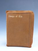 Essays of Elia by Charles Lamb, miniature leather bound book published by H.M. Caldwell Co. Boston