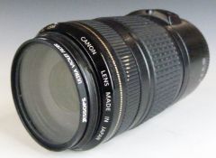 Canon EF 70-30mm 1:4-5.6 IS USM lens, with hood, in carry case