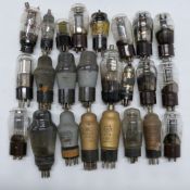 Approximately 25 electronic valves to include Mullard FC2 and VP2B, Mazda 6P25, ministry marked