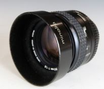 Minolta Rokkor-X 50mm 1:1.2 SLR camera lens