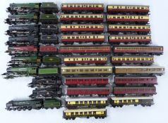 Ten Tri-ang and Hornby 00 gauge model railway train sets including Brittannia, Princess Elizabeth,