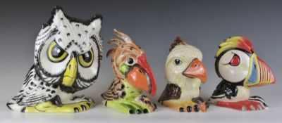 Four Lorna Bailey bird figures, tallest 26cm