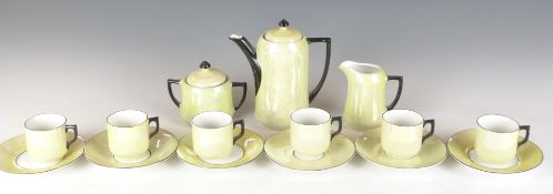 A retro 1950s lustre ware porcelain coffee set