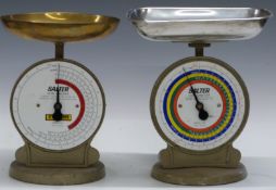 Two Salter coin checker spring balances, one Model 53 with Stevens brand to dial, the other Model