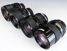 Four Tamron SLR camera lenses to suit Nikon, comprising 135mm 1:2.8, 35-70mm 1:3.5, 35-80mm 1:2.8-