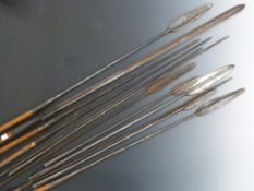 Five tribal Turkana spears, longest 210cm