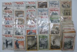 Eighty issues of War Budget Weekly from the WWI era 1914-17.