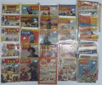 Forty-four Comet comic books dating from 1950-57.