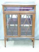 19th or early 20thC display, bijouterie or silver cabinet with lift up lid above glazed mirror