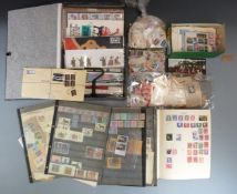 Two box files of presentation packs and G.B stamps and senator stamp album and sundry loose stamps